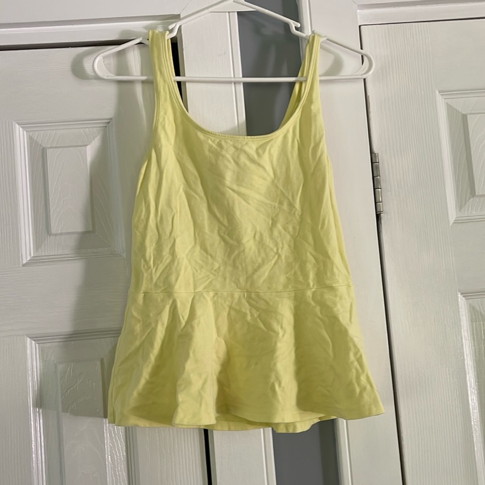 Express peplum yellow zipper back tank size M